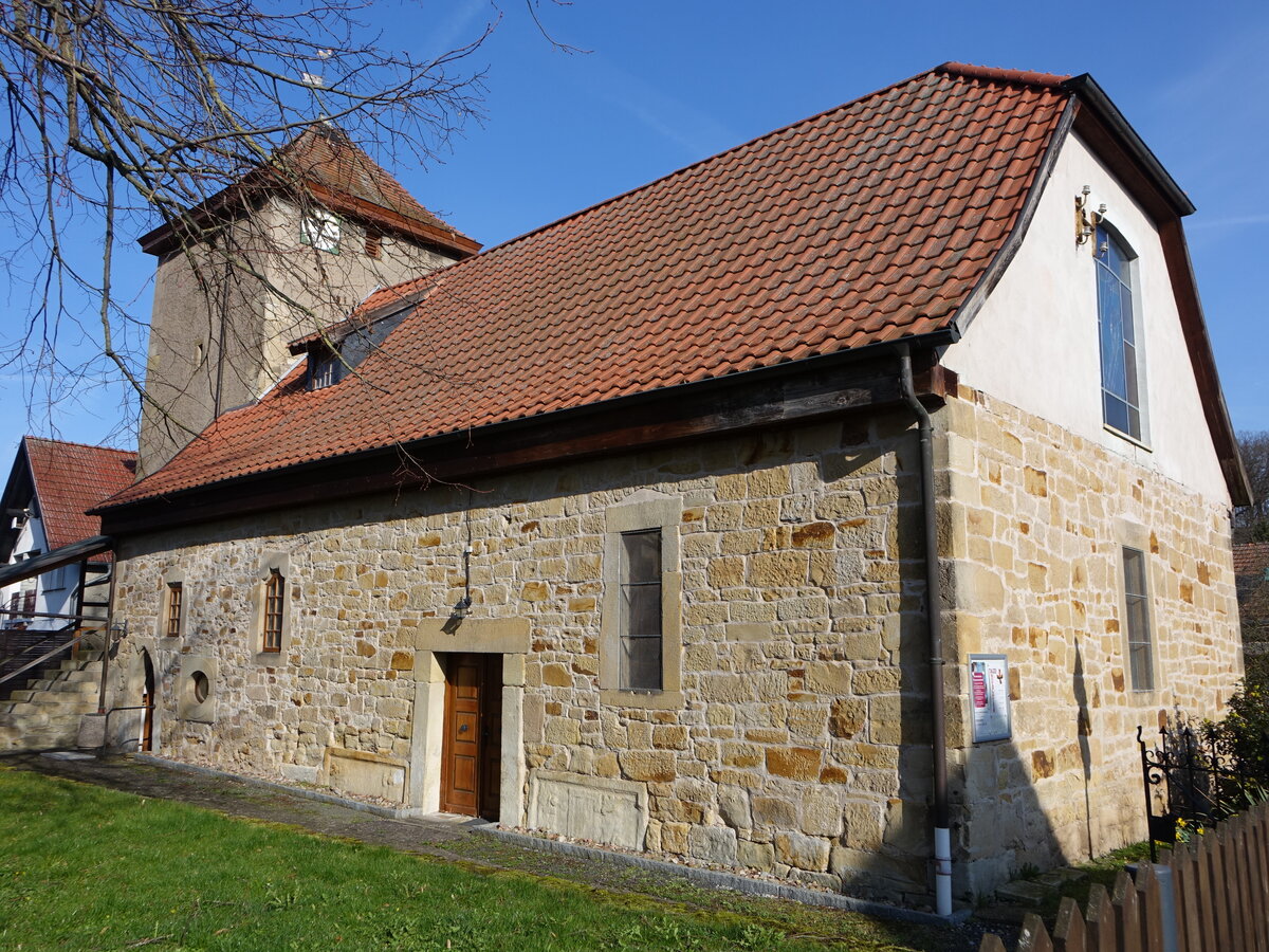 Krauthausen, evangelische Kirche, erbaut von 1709 bis 1717 (17.03.2024)
