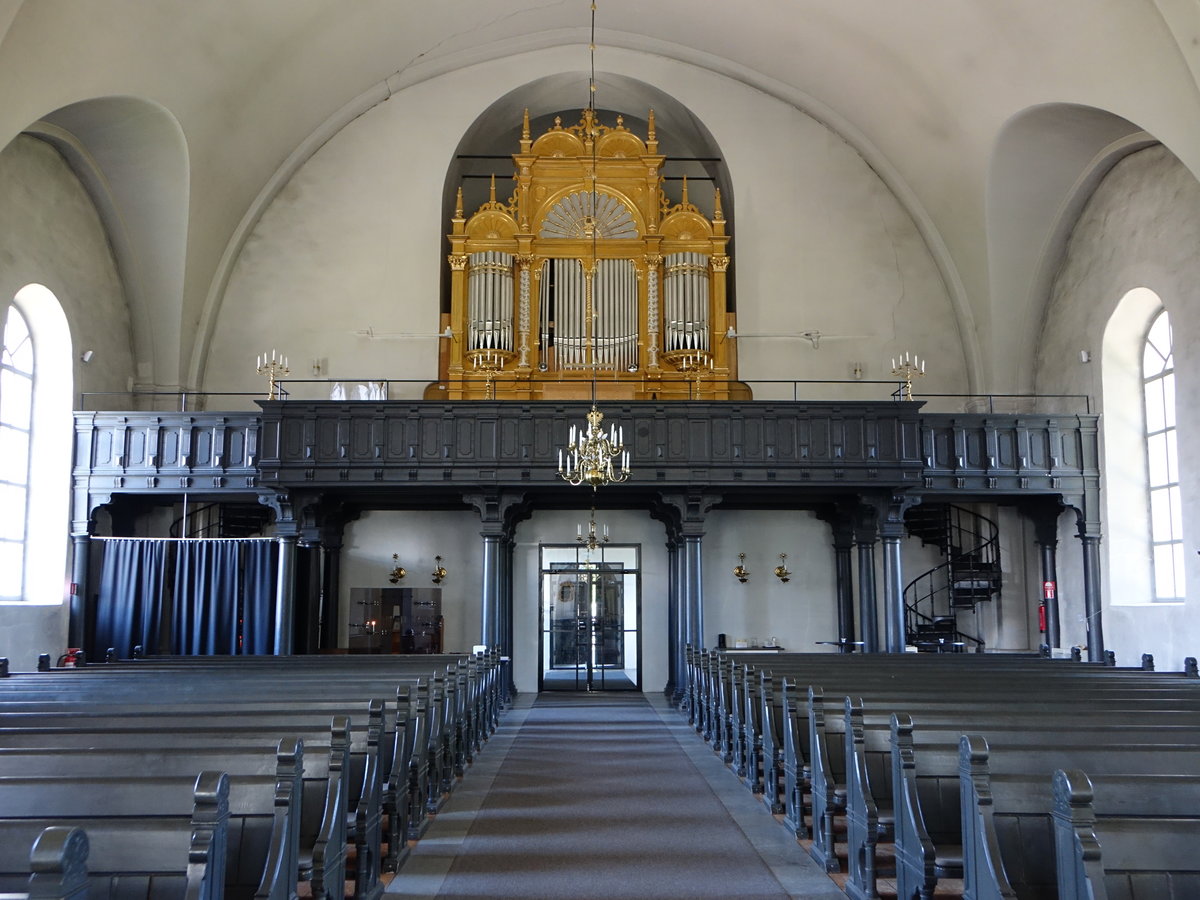 Kungsgarden, Orgelempore in der Ev. Kirche, erbaut 1714 durch  Johan Niclas Cahman (22.06.2017)