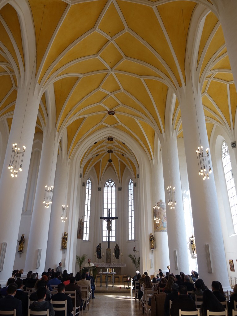 Landshut, Mittelschiff der St. Nikolaus Kirche (20.03.2016)