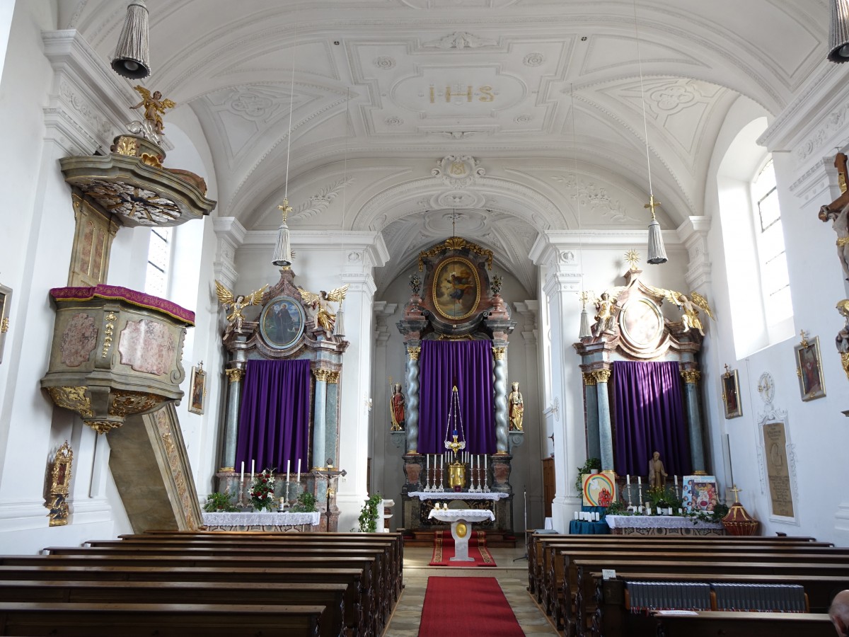 Laub, barocke Kanzel und Altre in der St. Margareth Kirche (18.03.2015)