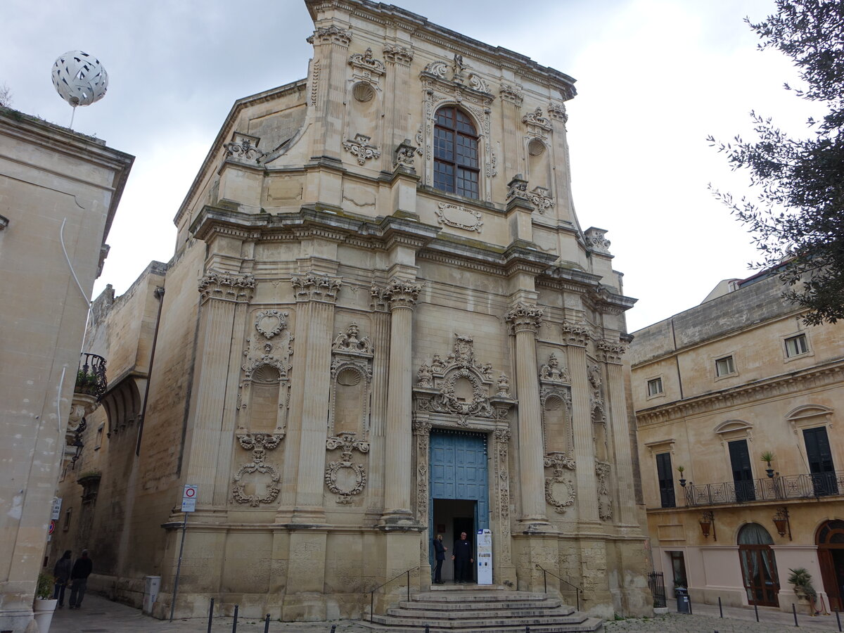Lecce, Pfarrkirche St. Chiara, erbaut von 1429 bis 1691 (03.03.2023)