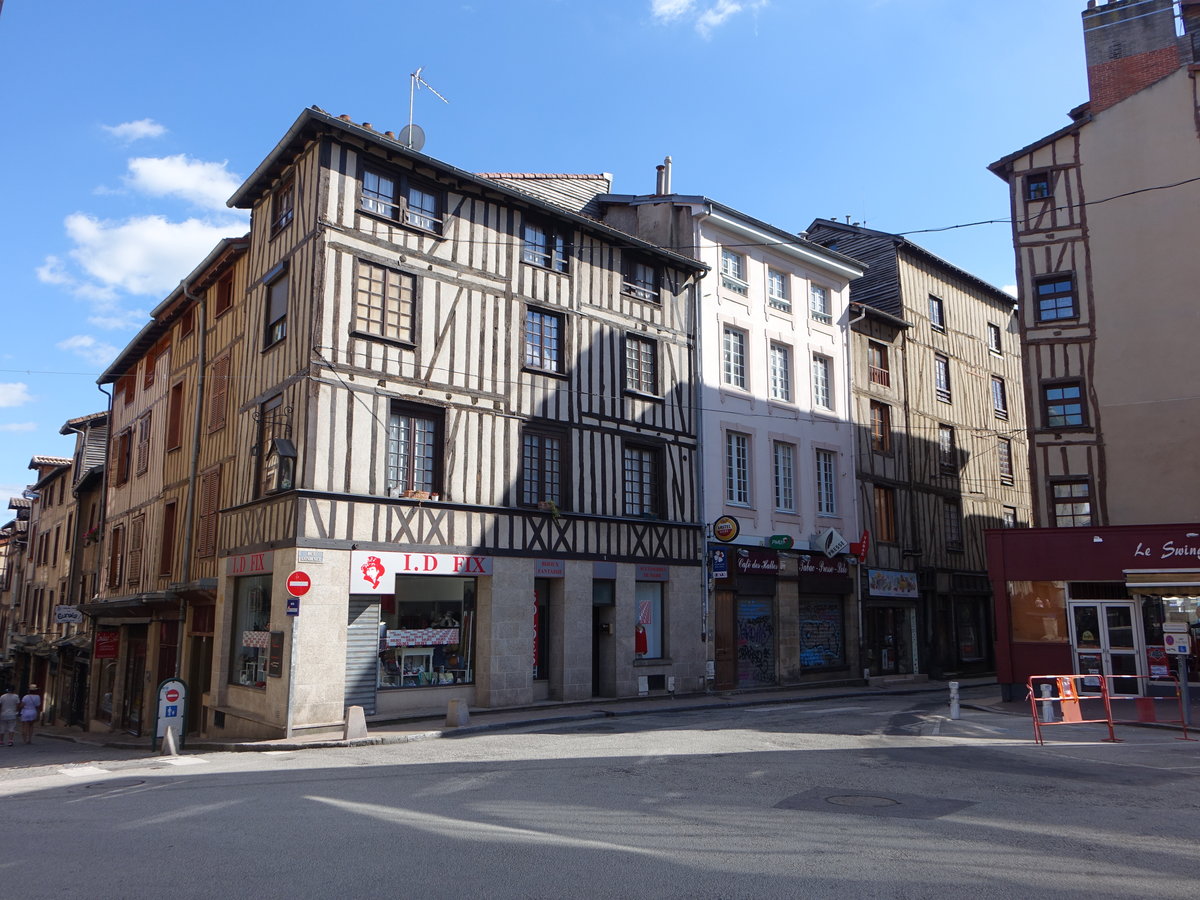 Limoges, Fachwerkhuser in der Rue Gondinet (14.07.2017)