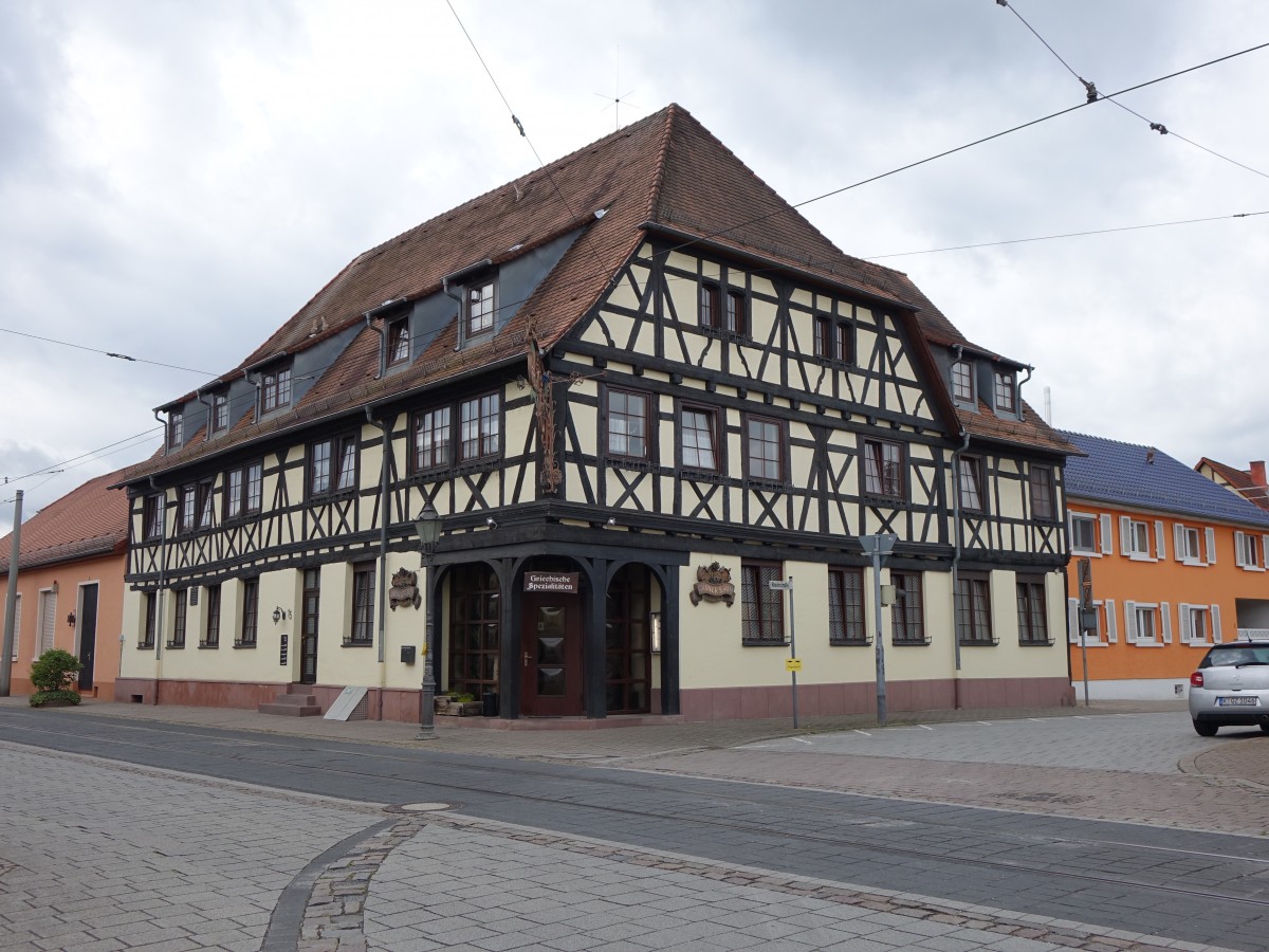 Linkenheim, Gasthaus zum grnen Baum in der Rheinstrae (30.05.2015)