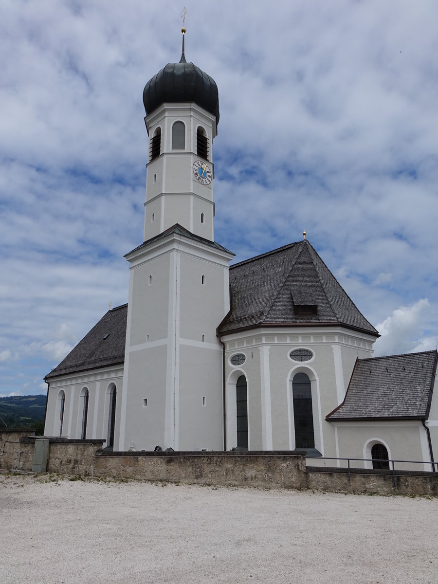 Litzldorf, St. Michael Kirche, barocker Saalbau mit Satteldach, erbaut ab 1708 durch 
Abraham Millauer (03.07.2016)