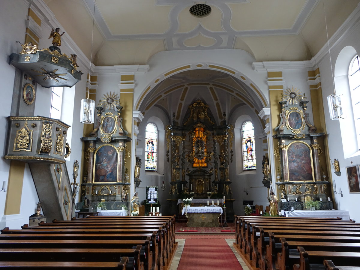 Loitzendorf, barocke Ausstattung in der Pfarrkirche St. Margareta (06.11.2017)