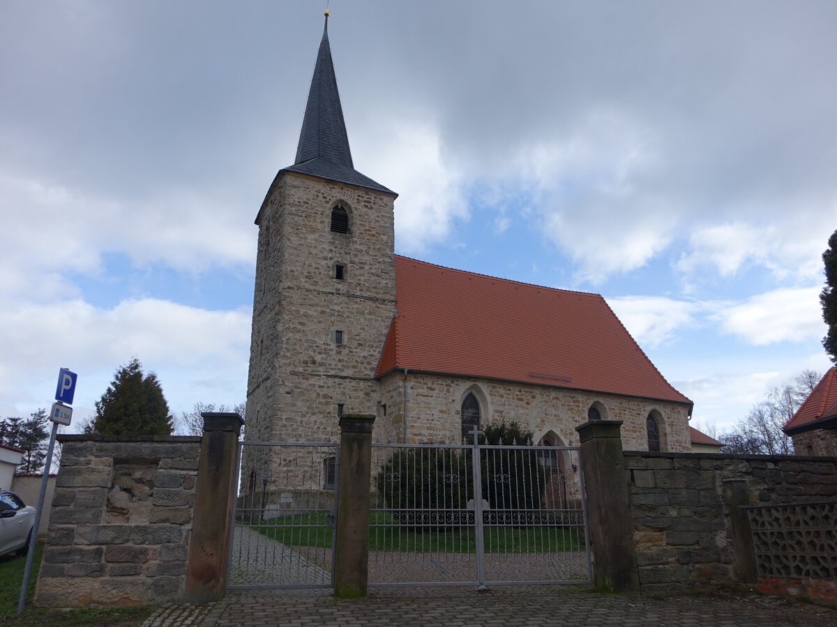 Lossa, evangelische St. Gallus Kirche, erbaut im 16. Jahrhundert (26.03.2023)