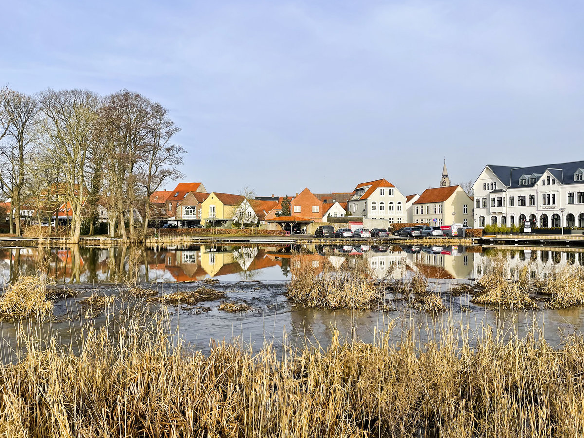 Mlledammen in Tnder (deutsch: Tondern - friesisch: Tuner) in Snderjylland/Nordschleswig. Aufnahme: 22. Februar 2021.