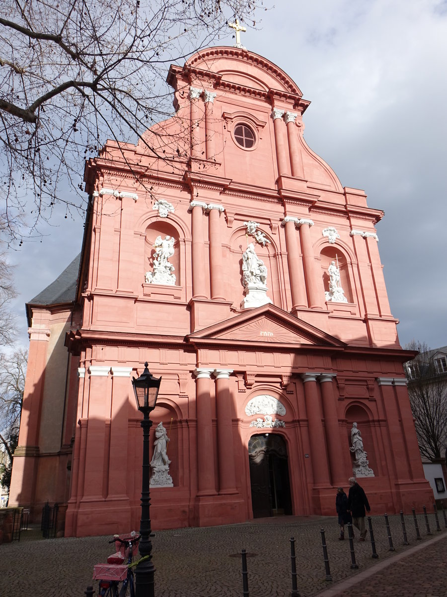 Mainz, Pfarrkirche St. Ignaz in der Kapuzinerstrae, erbaut von 1763 bis 1775 durch Johann Peter Jger (01.03.2020)