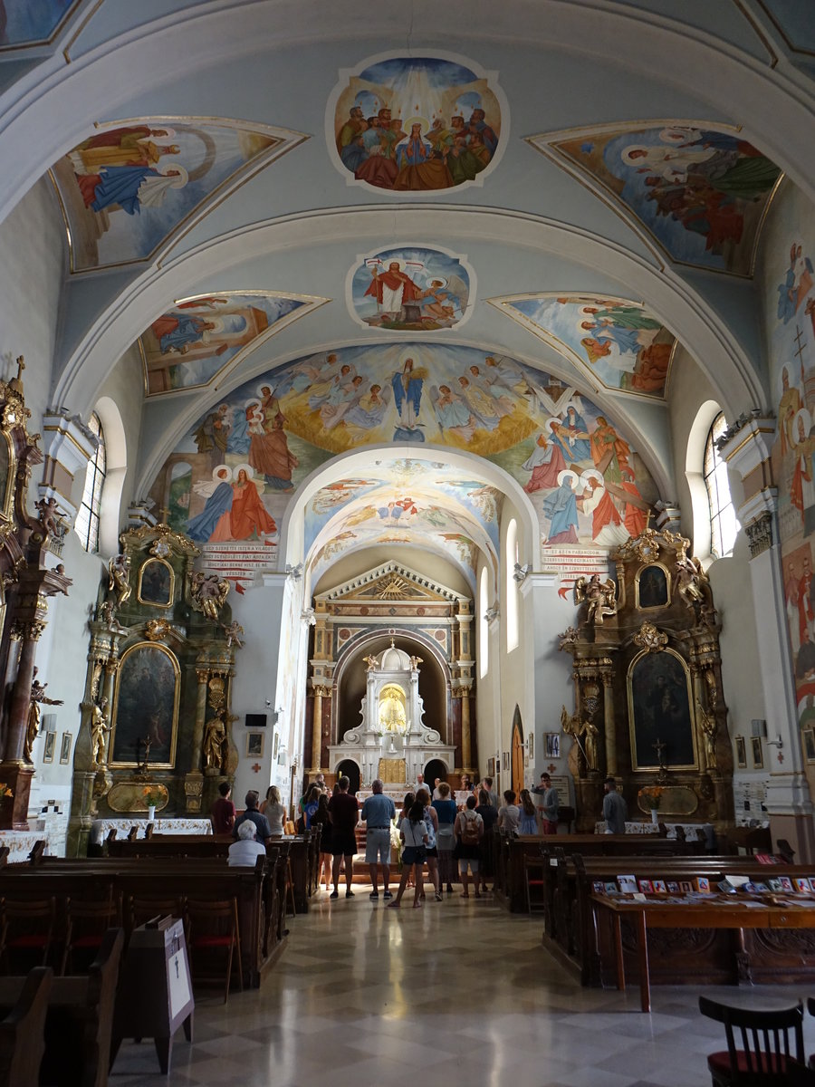 Mariagyd, barocker Altre und gotischer Chor in der Wallfahrtskirche St. Marien (31.08.2018)