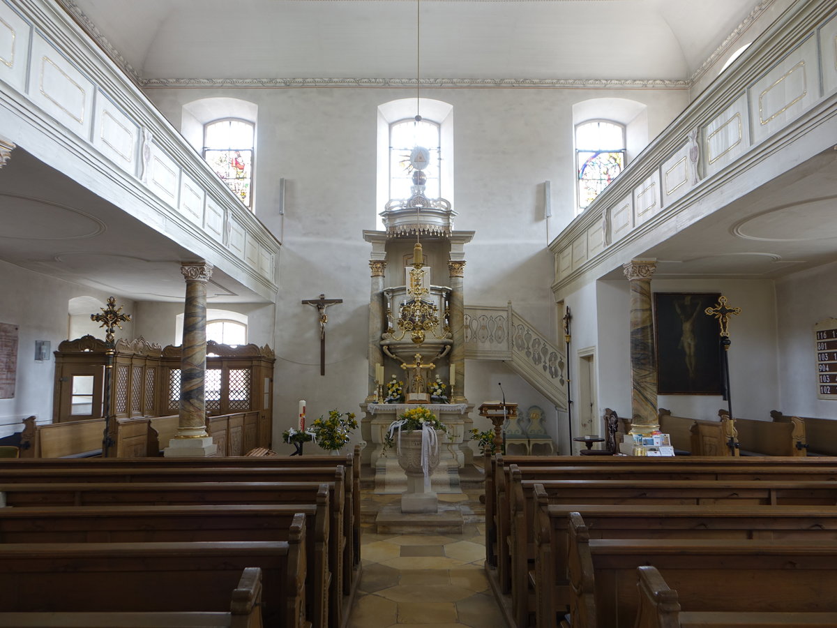 Marktrodach, Innenraum der Ev. Pfarrkirche St. Michael (16.04.2017)