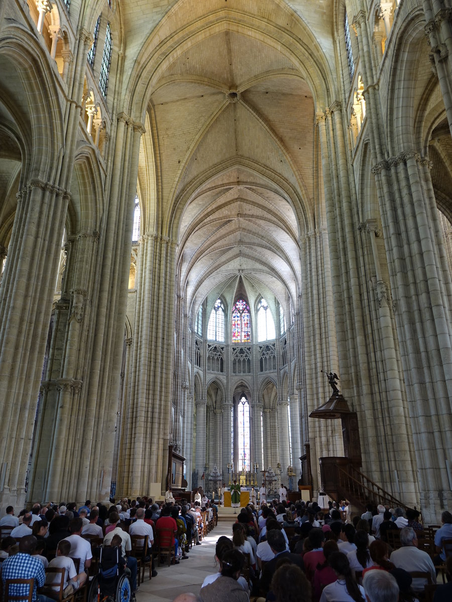 Meaux, Mittelschiff der Kathedrale Saint-Etienne (10.07.2016)
