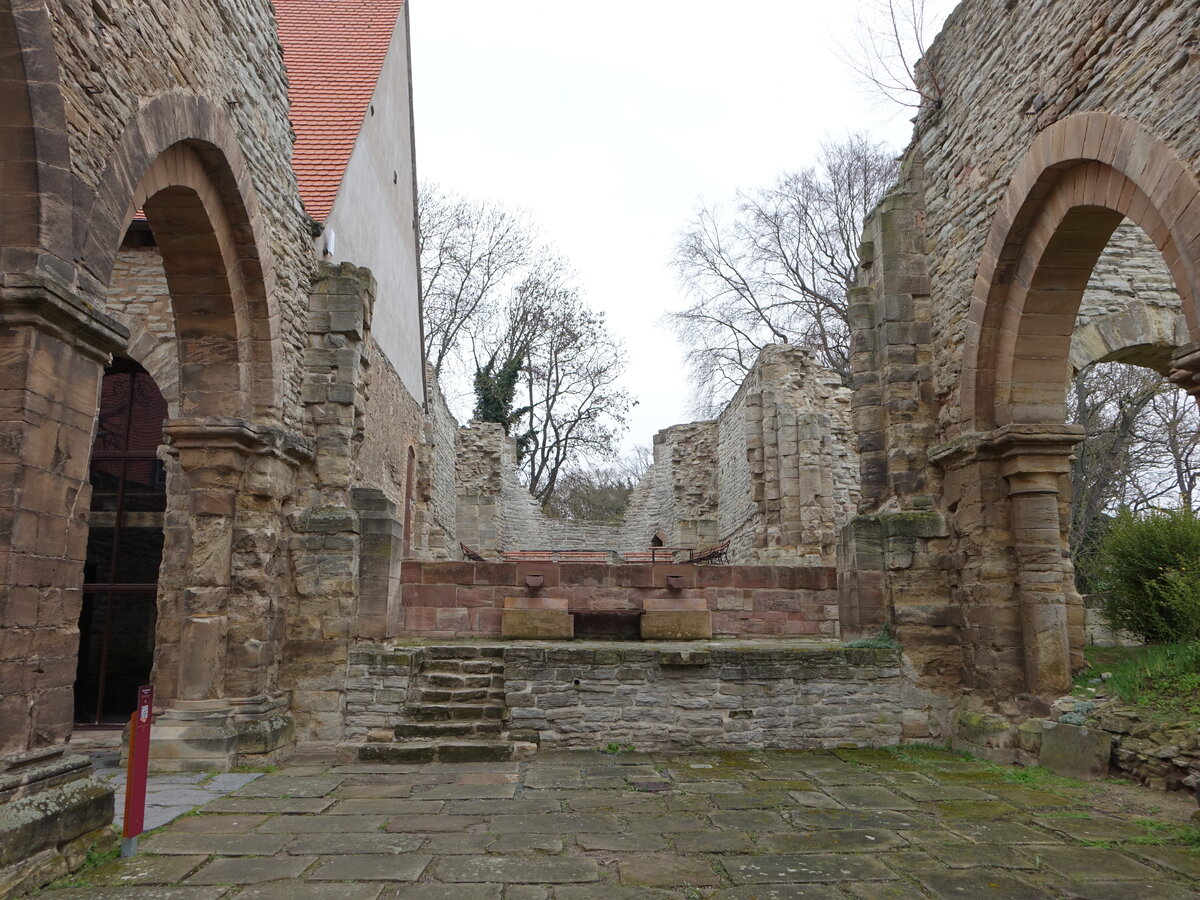 Memleben, Ruine der Klosterkirche, erbaut im 13. Jahrhundert (08.04.2023)