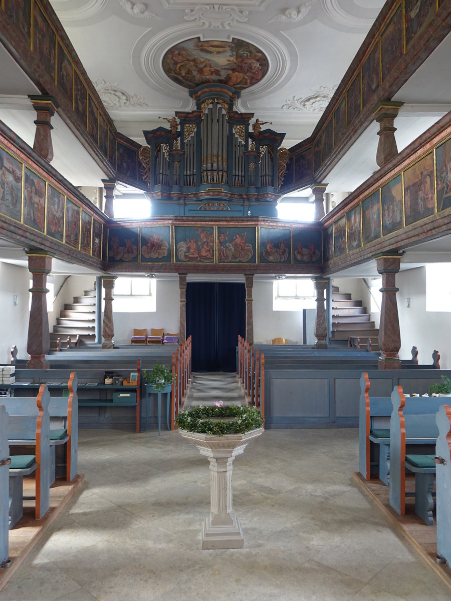 Memmelsdorf, Orgelempore in der Ev. St. Bartholomus Kirche (24.03.2016)