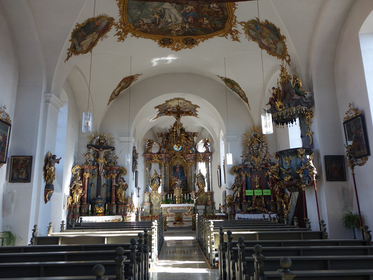 Merkershausen, barocker Innenraum der Pfarrkirche St. Martin (15.10.2018)