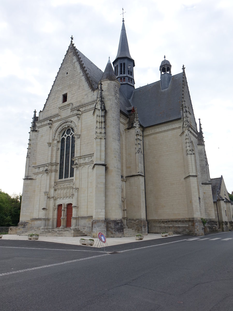 Montresor, gotische Stiftskirche St. Jean, erbaut im 16. Jahrhundert (08.07.2017)