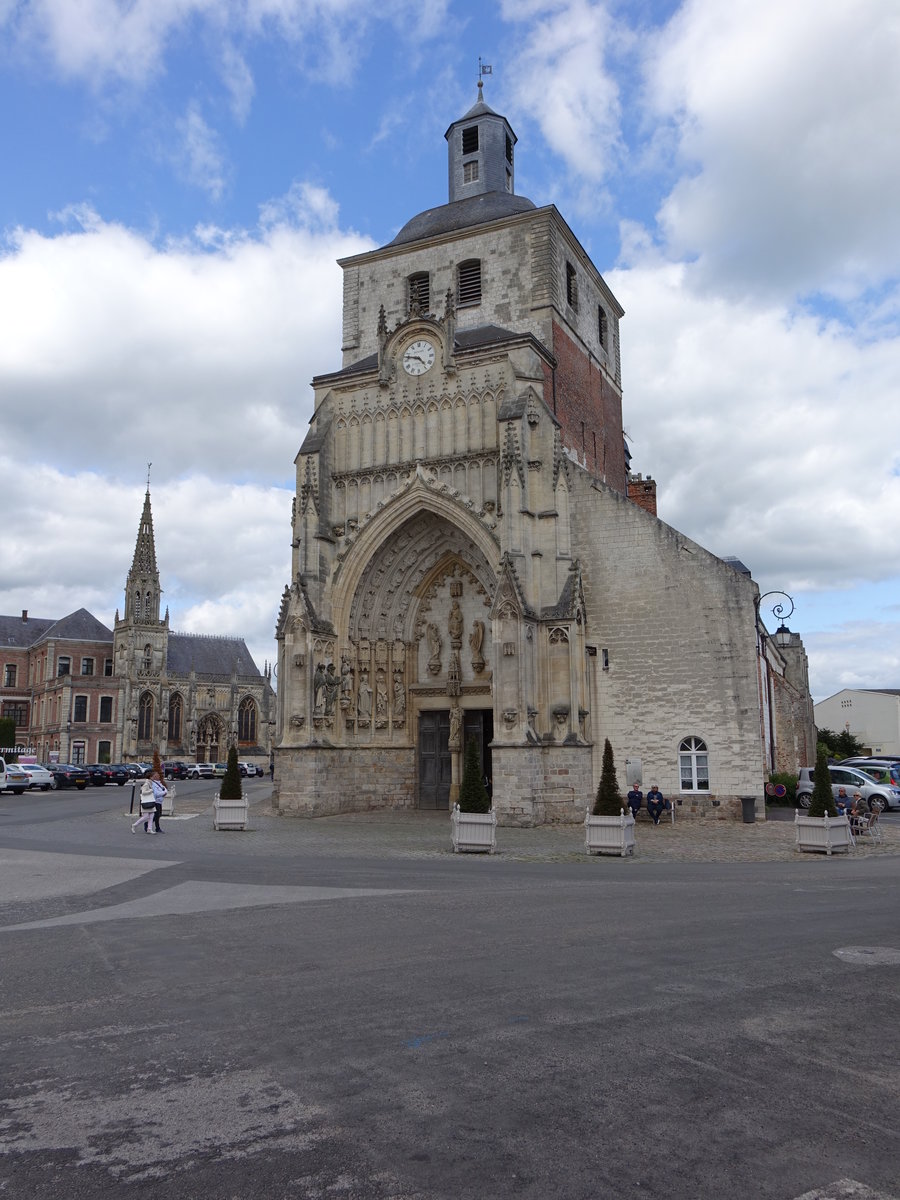 Montreuil-sur-Mer, Kirche St. Saulve, erbaut im 11. Jahrhundert (14.05.2016)