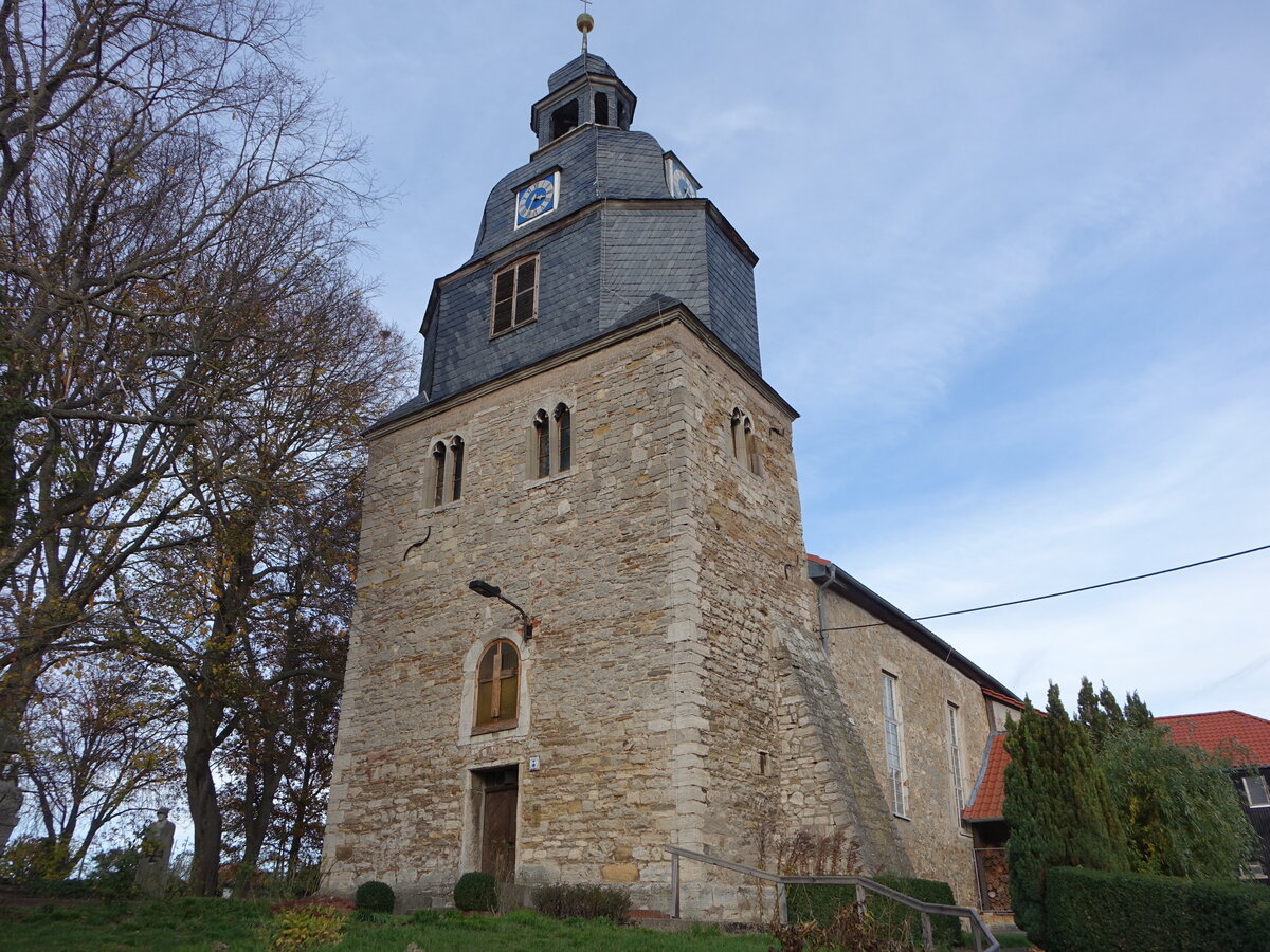 Mlverstedt, evangelische St. Martini Kirche, erbaut 1703 (12.11.2022)