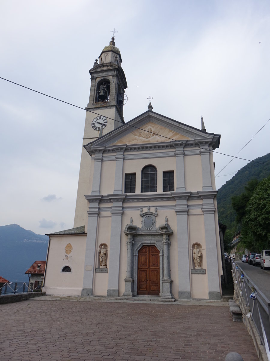 Nesso, Pfarrkirche San Lorenzo, erbaut im 17. Jahrhundert (21.09.2018)