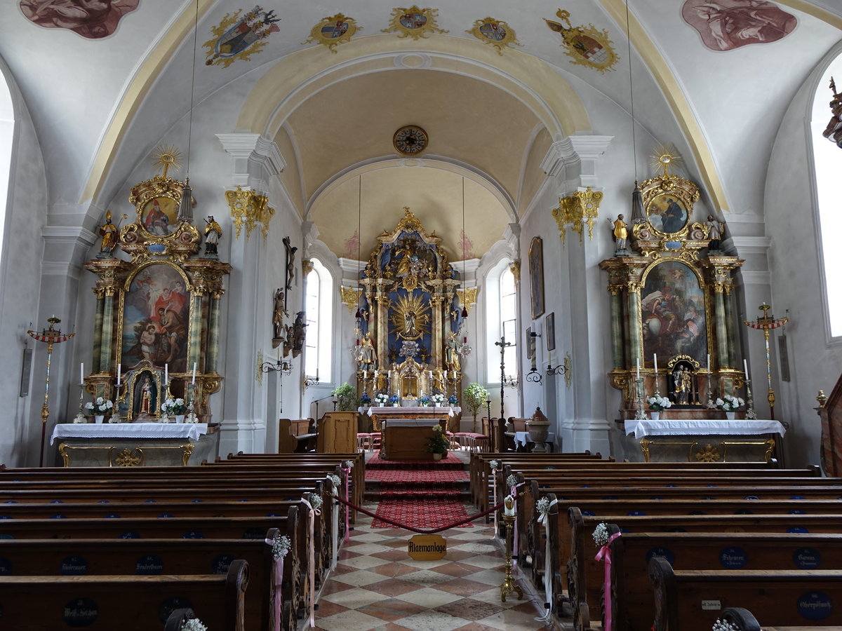 Neubeuern, barocke Altre in der Pfarrkirche Maria Empfngnis (03.07.2016)