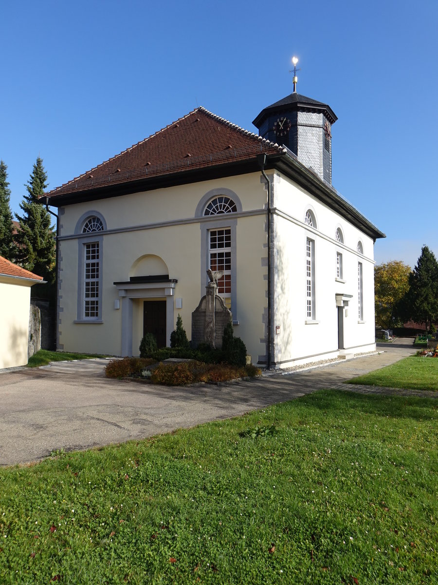 Neunkirchen, Ev. Pfarrkirche St. Laurentius, erbaut von 1822 bis 1823 (15.10.2017)