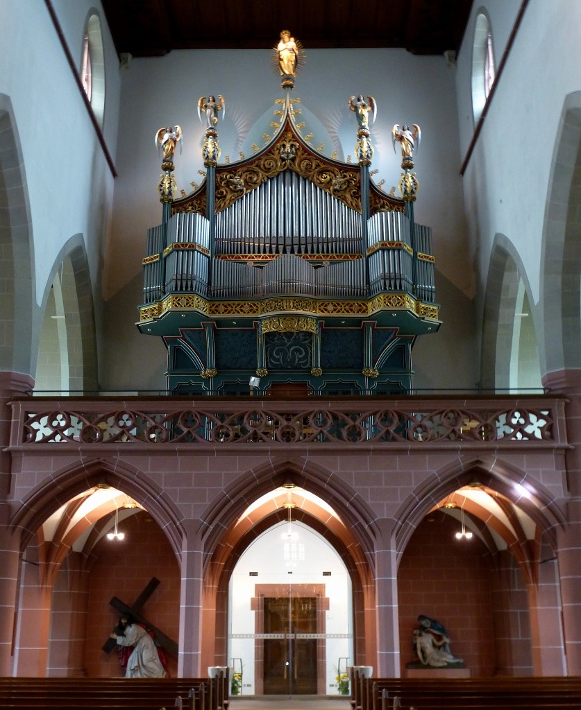 Neustadt, St.Jakobusmnster, die Orgel von 1910, 1995 erneuert und erweitert, Juli 2015