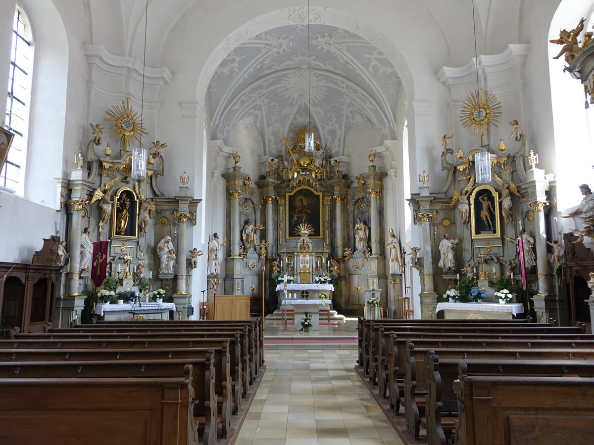 Oberailsfeld, barocke Altre in der kath. St. Burkhard Kirche (19.05.2018)
