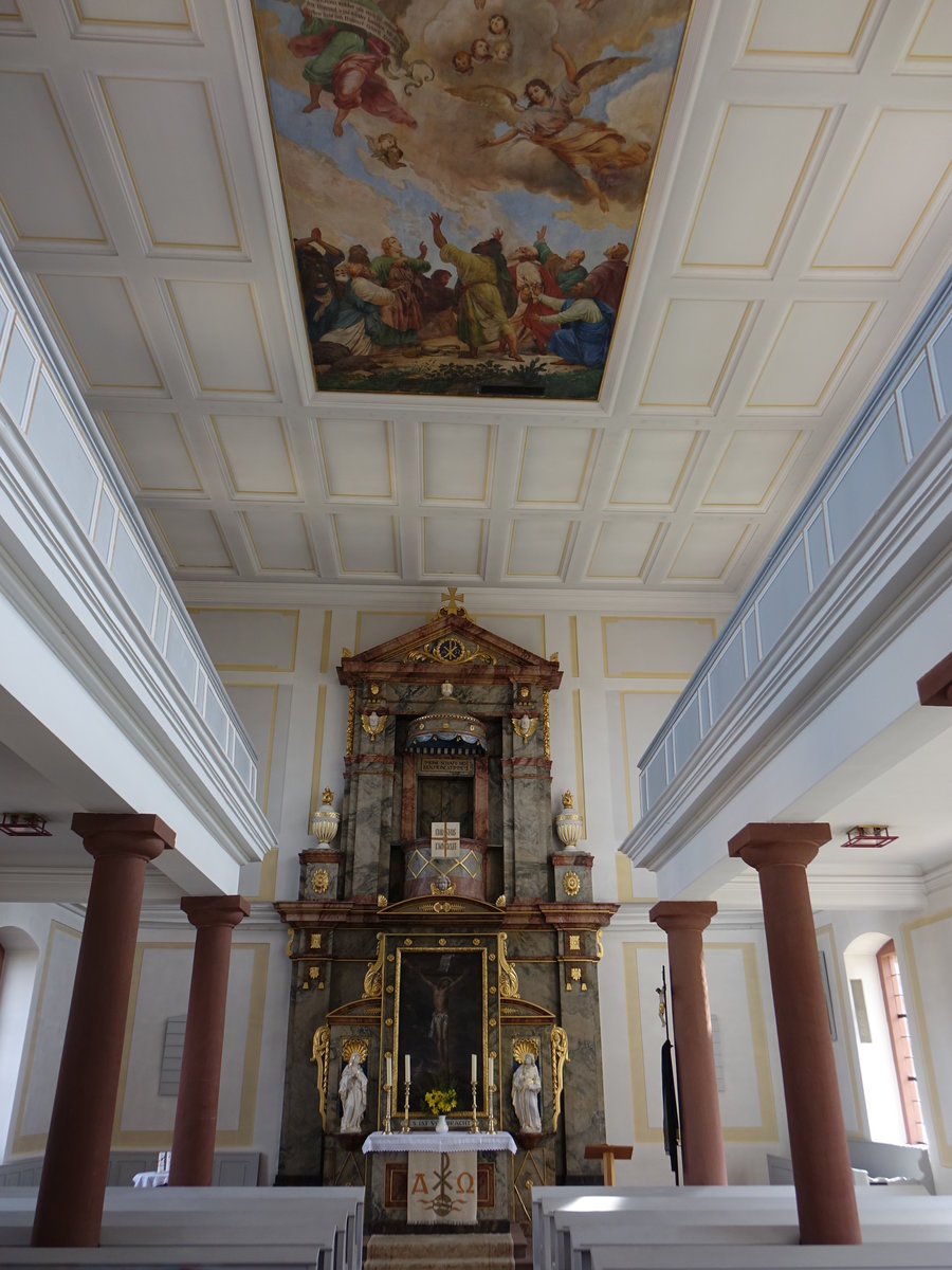 Oberaltertheim, klassizistischer Innenraum der Ev. Pfarrkirche (15.04.2018)