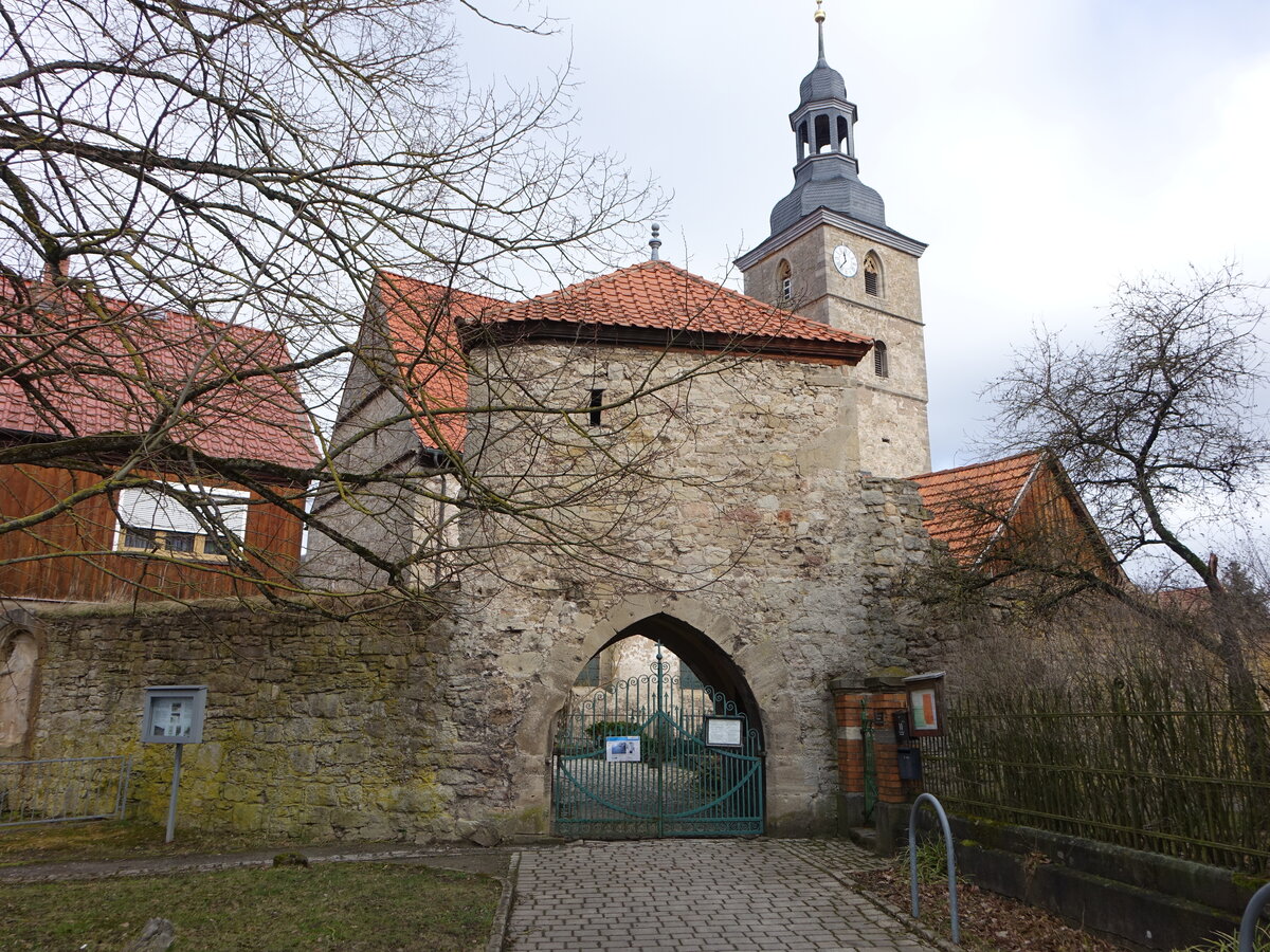 Obermafeld, evangelische St. Stephan Kirche, erbaut von 1600 bis 1612 (26.02.2022)