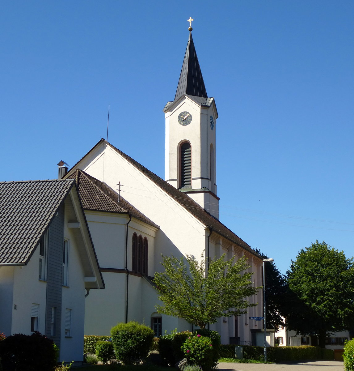 Oberwinden im Elztal/Schwarzwald, die Pfarrkirche St.Stephan, erbaut 1835-42, Juli 2017