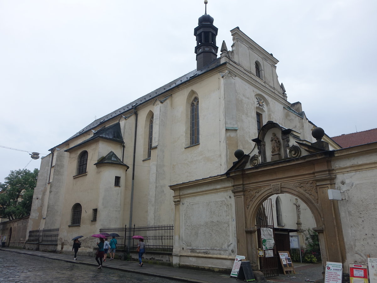Olomouc / lmtz, gotische Kirche St. Katharina, erbaut im 13. Jahrhundert fr die Dominikaner (03.08.2020)