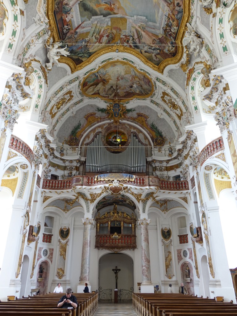 Osterhofen, Orgelempore der Basilika St. Margaretha in Altenmarkt (25.05.2015)
