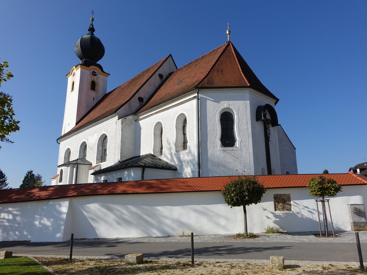Ottersdkirchen, kath. Pfarrkirche St. Michael, erbaut bis 1763 durch Johann Goldberger (22.10.2018)