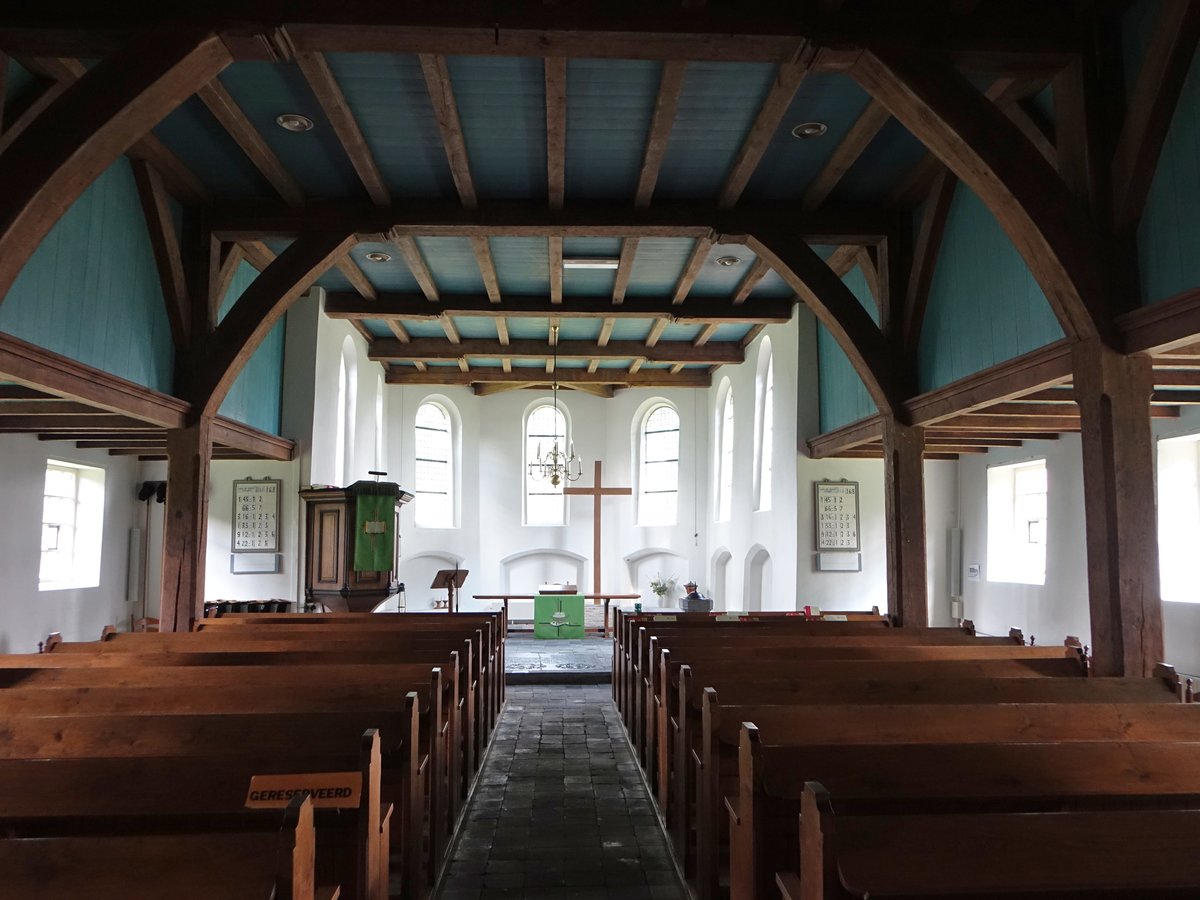 Paasloo, Innenraum mit Ausstattung aus dem 17. Jahrhundert der niederl. Ref. Kirche (24.07.2017)