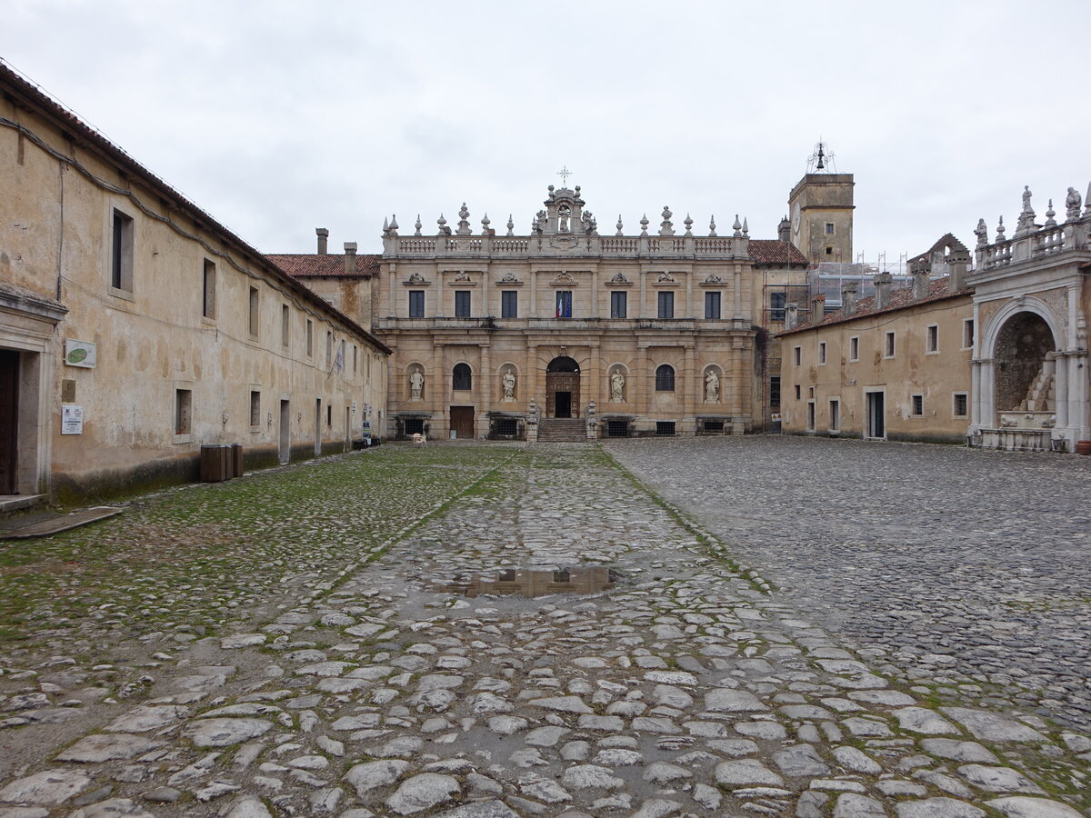 Padula, Kartause Certosa San Lorenzo, gegrndet 1306, barocker Umbau im 16. Jahrhundert (27.02.2023)