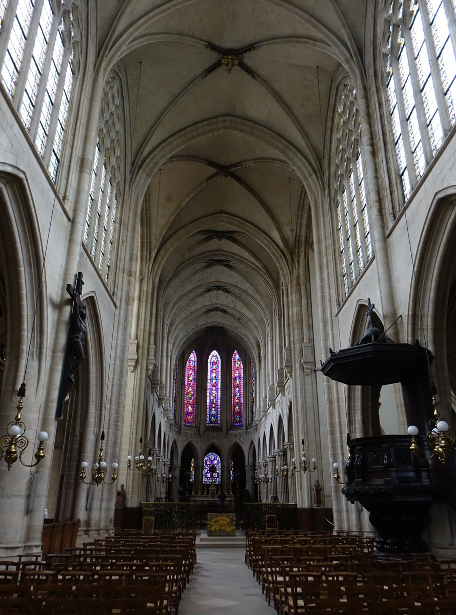 Paris, gotischer Innenraum der Kirche Saint-Germain-l´Auxerrois, 15. Jahrhundert (30.03.2018)