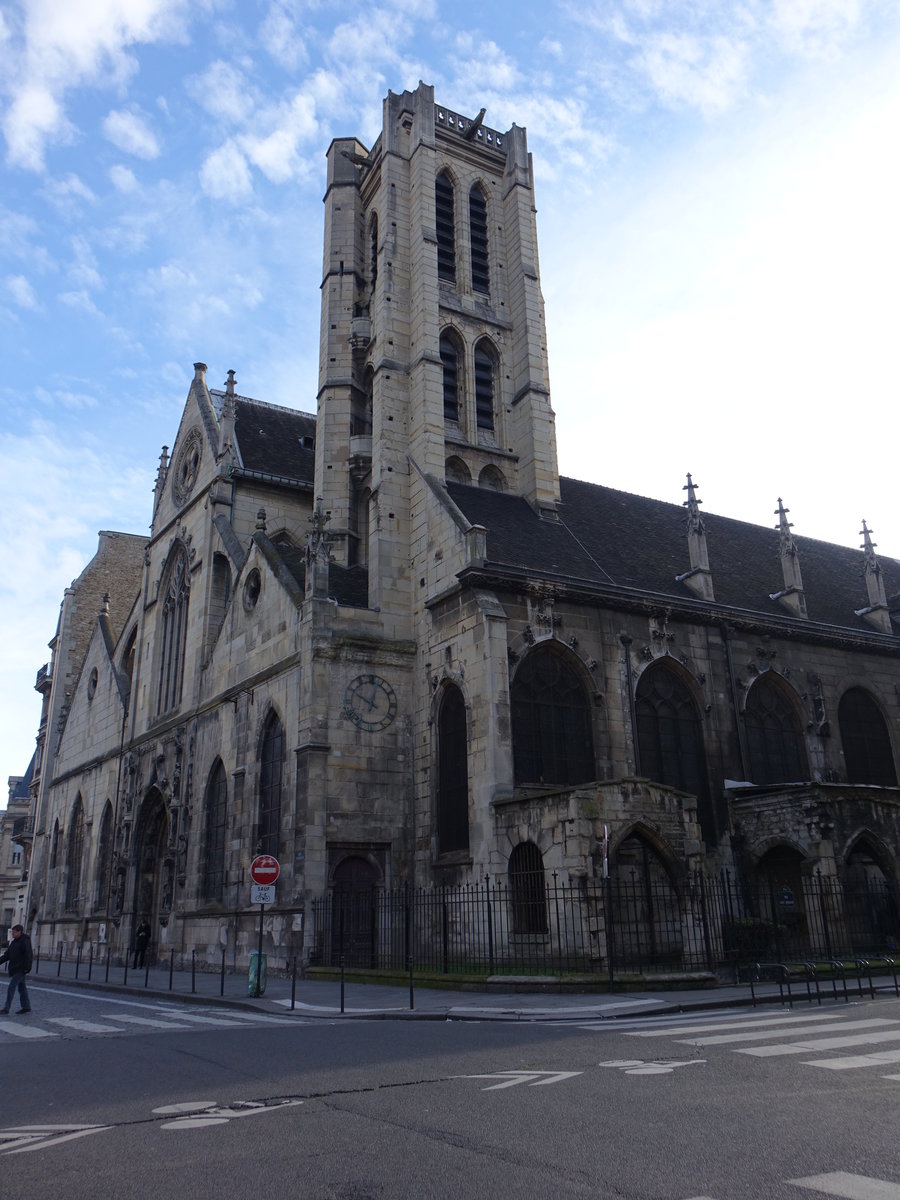 Paris, Kirche Saint-Nicolas-des-Champs, erbaut im 15. Jahrhundert (31.03.2018)