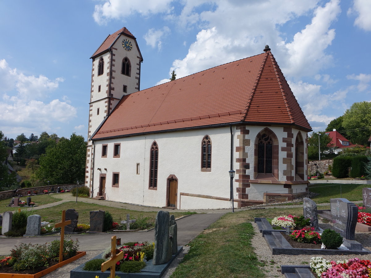Peterzell, gotische evangelische St. Peter und Paul Kirche (19.08.2018)