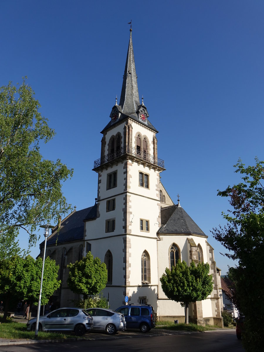 Pfedelbach, ev. St. Peter und Paul Kirche, erbaut von 1588 bis 1589 durch durch Grfin Agathe von Hohenlohe-Pfedelbach (29.04.2018)