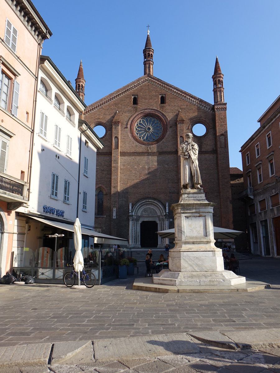 Piacenza, San Francesco Kirche an der Piazzetta San Francesco, erbaut ab 1278 (30.09.2018)