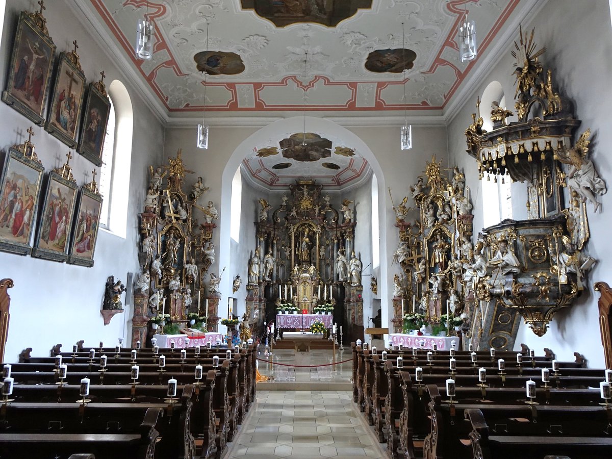 Pinzberg, barocke Altre und Kanzel in der St. Nikolaus Kirche (27.03.2016)