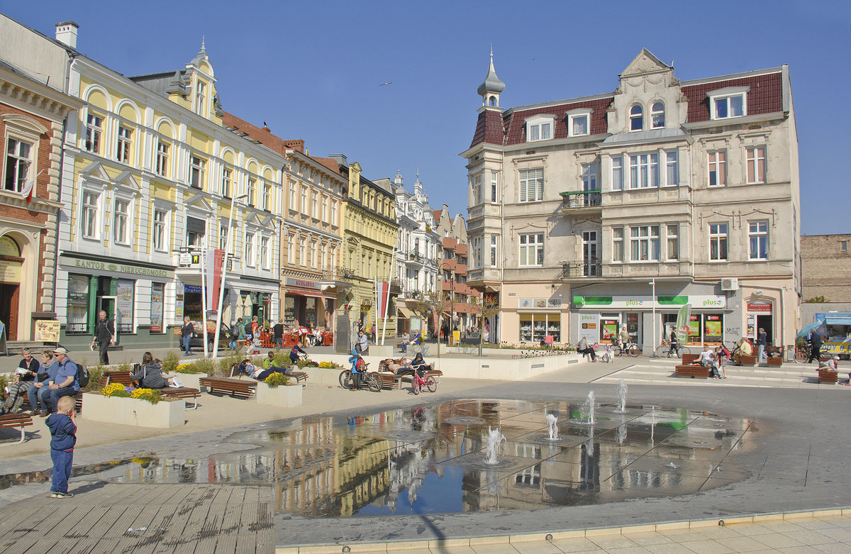 Plac Wolności in Świnoujście (Swinemnde). Aufnahme: 5. Mai 2016