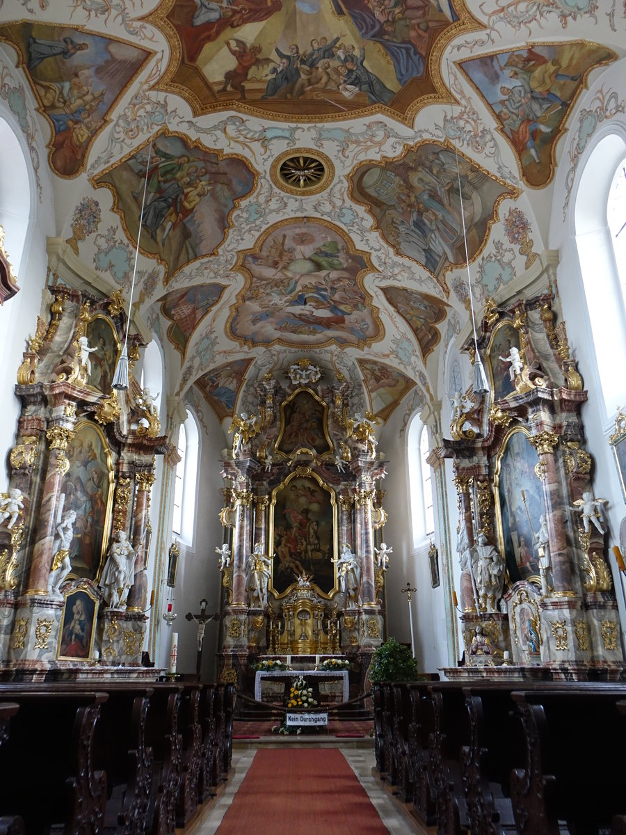 Pnning, Rokoko Altre und Deckengemlde in der St. Martin Kirche (13.11.2016)