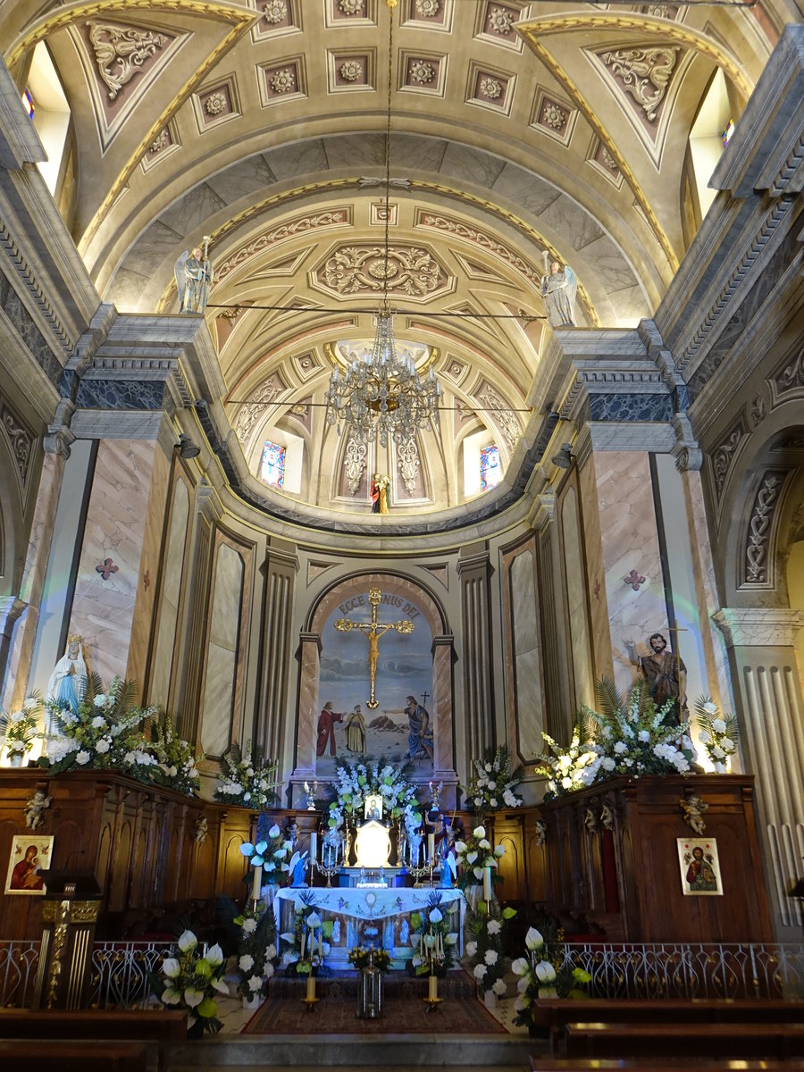 Porto-Vecchio, Innenraum der Pfarrkirche St. Jean Baptist (20.06.2019)