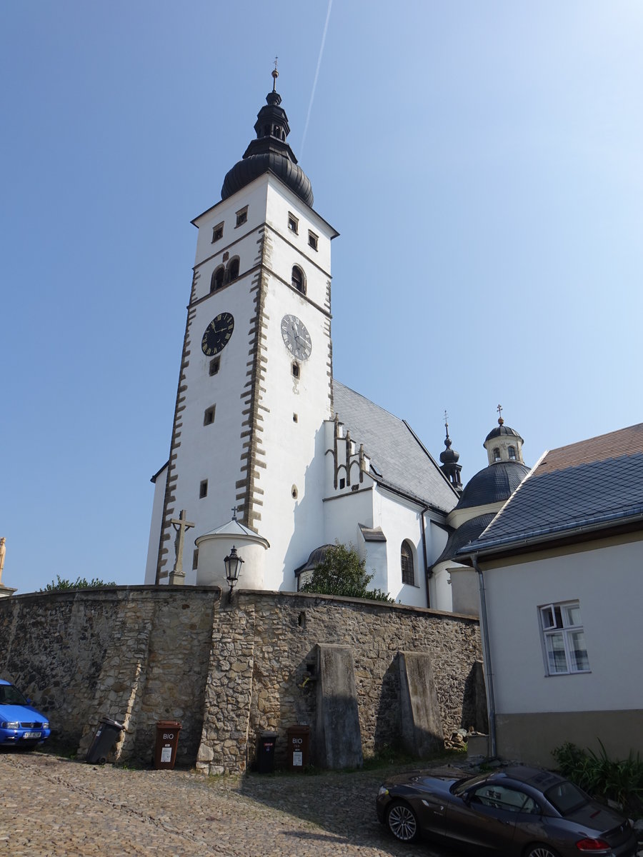 Pribor / Freiberg in Mhren, Pfarrkirche Maria Geburt, erbaut im 14. Jahrhundert (31.08.2019)