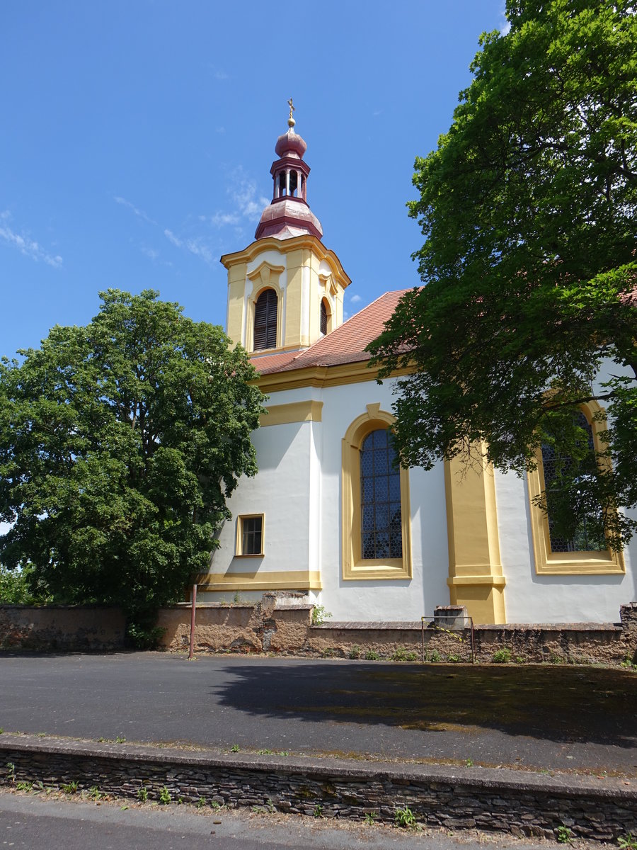 Rabstejn nad Strelou, barocke Sieben-Schmerzen-Kirche, erbaut nach Plnen von Anselmo Lurago (06.07.2019)
