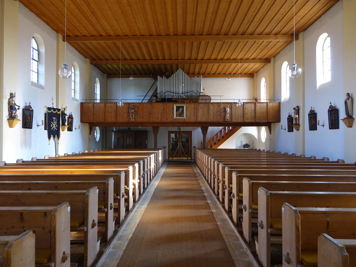 Rathsmannsdorf, Orgelempore in der kath. Pfarrkirche St. Ulrich (22.10.2018)