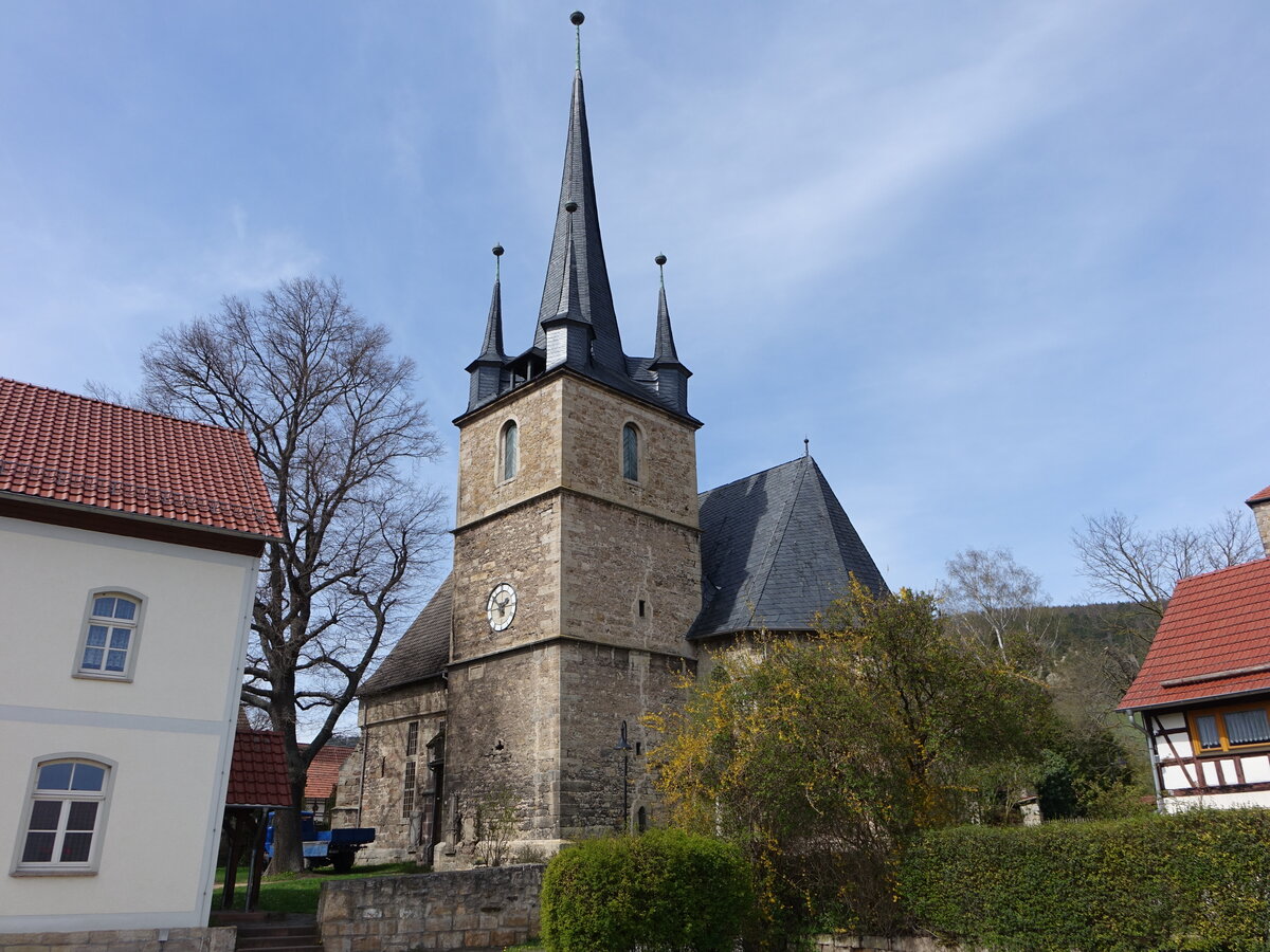 Reinstdt, sptgotische Wehrkirche St. Michael, erbaut bis 1473 (22.04.2023)