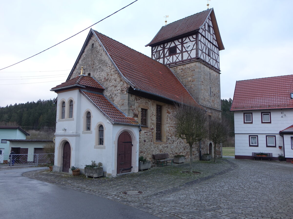 Rentwertshausen, Pfarrkirche St. Maria Magdalena, erbaut um 1600 (26.02.2022)