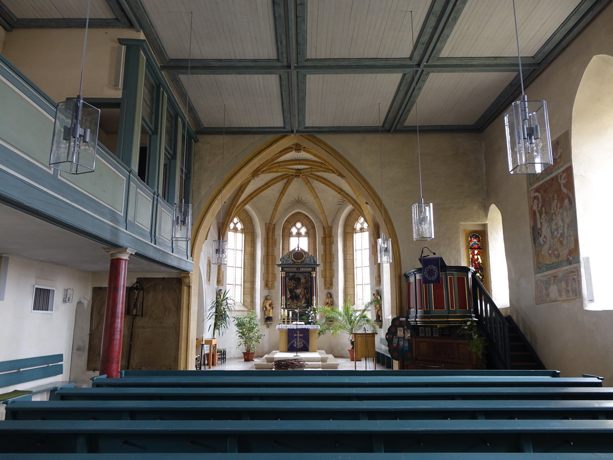 Rckingen, Innenraum der Ev. St. Laurentius Kirche (13.03.2016)