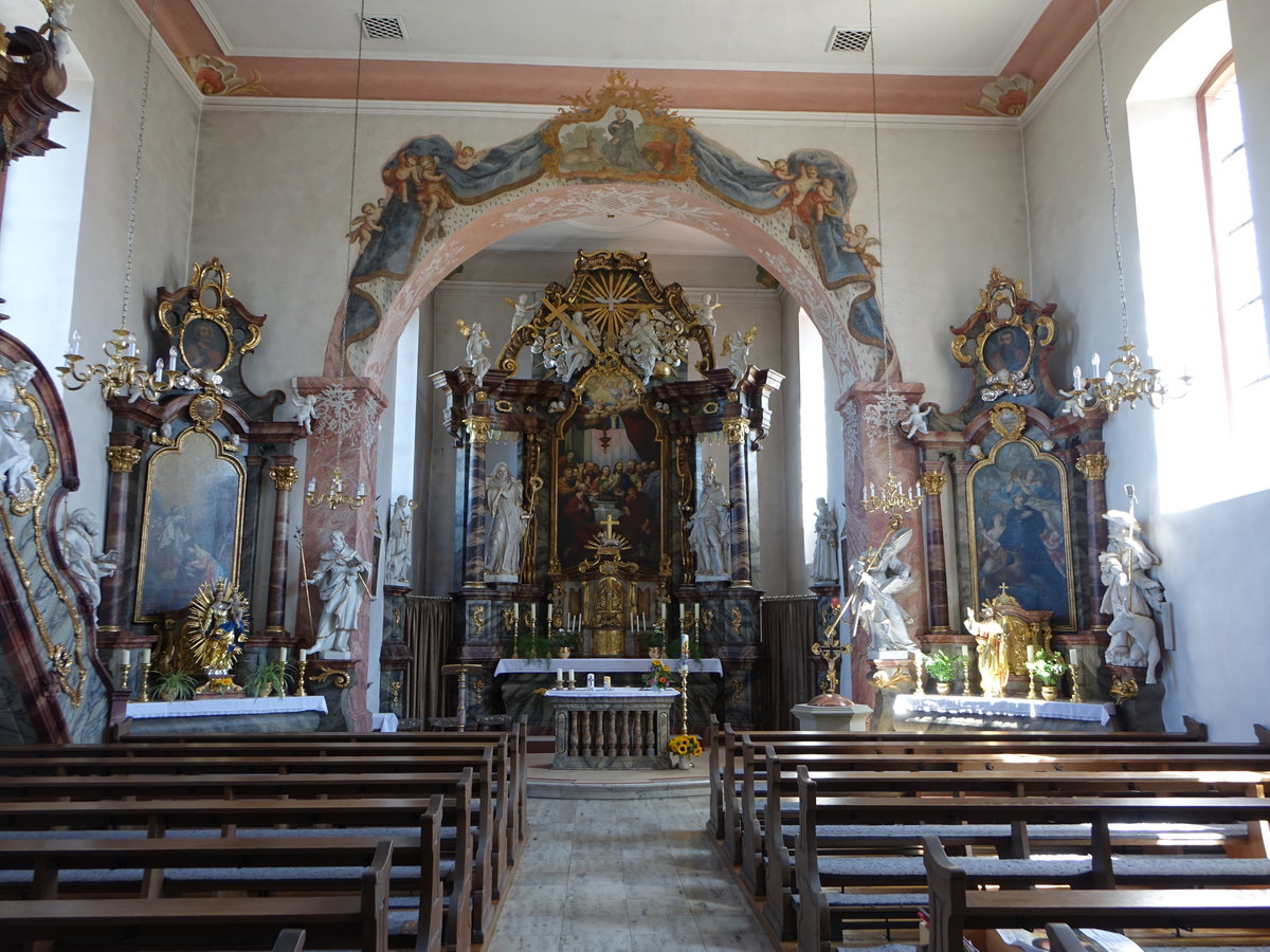 Rdelmaier, sptbarocke Ausstattung in der kath. Pfarrkirche St. gidius (07.07.2018)